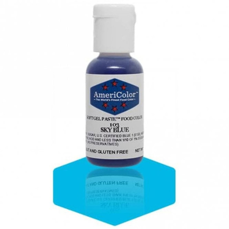 Americolor  Soft Gel Paste  Sky Blue  4.5 Oz/Ea  Americolor 食用色素 天藍色   4.5 Oz  Dekor Haus