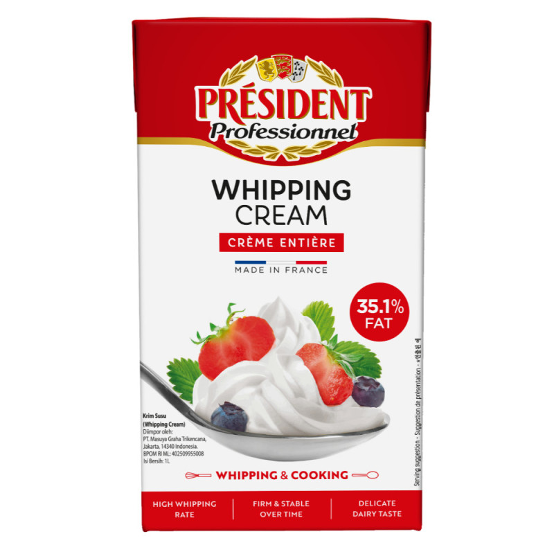 Chilled Uht Whipping Cream 35.1%,   法國總統牌超高溫處理忌廉 (大)  President