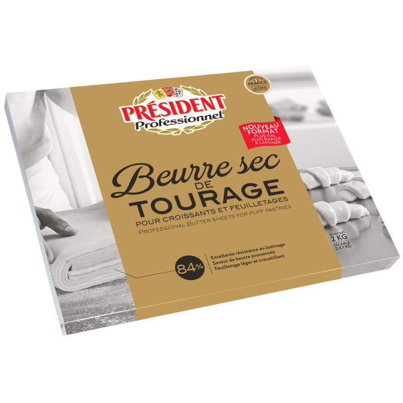Frozen Tourage Butter Sheet 84%  Unsalted   總統牌84%淡牛油片  President