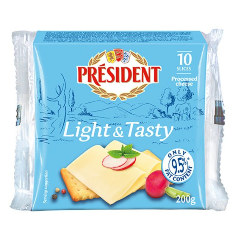 Chilled Cheese  Light (Low Fat) Slice 10 Slices   法國總統牌低脂片裝芝士  President