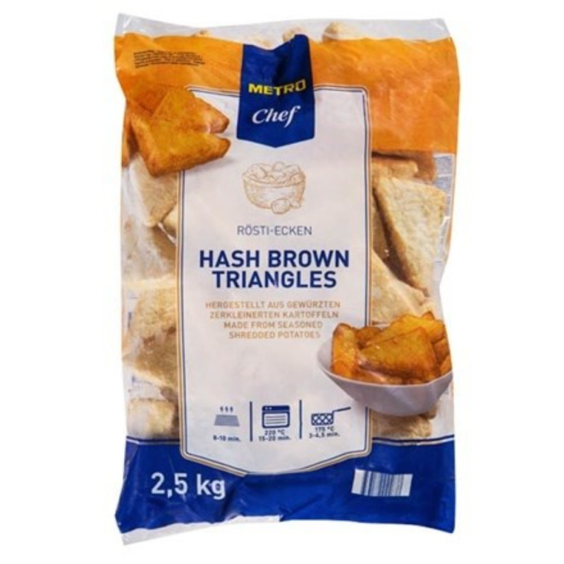 Frozen Triangle Hash Brown 2.5 Kg  急凍三角薯餅 2.  Metro Chef