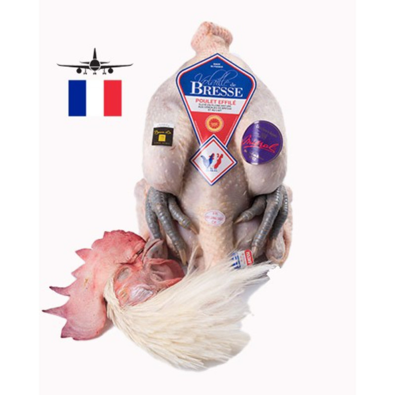 Chilled Pdo Bresse Male Chicken Effile/Eviscerated   法國布雷斯公雞 (連頭，腳及內臟)  Mieral