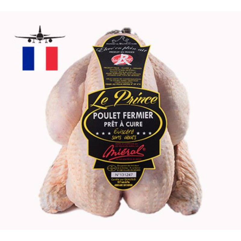 Chilled Free Range Black Chicken "Le Prince" Red Label O/R  法國東貝紅牌黑腳雞(去內臟)  Mieral